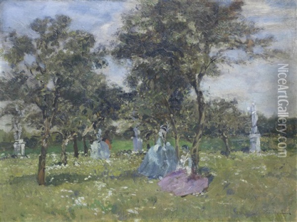 Ladies Resting In The Shade Oil Painting - Emma Ciardi