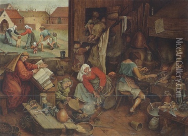 Der Alchemist Oil Painting - Pieter Bruegel the Elder