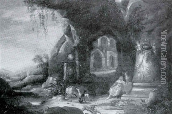 Diana And Endymion In A Grotto Oil Painting - Abraham van Cuylenborch