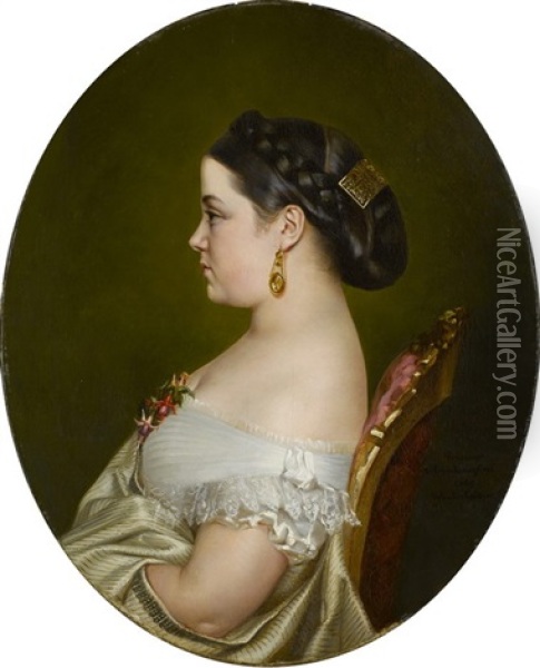 Prinzessin O. Cantacuzene Oil Painting - Hermann Winterhalter