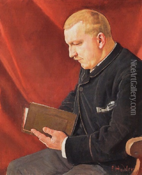 Lesender Mann Oil Painting - Ferdinand Hodler