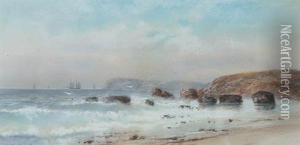 Coastline With Gulls Oil Painting - Walter Simmons Hunt