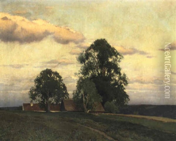 Waldviertler Bauernhof Oil Painting - Ferdinand Brunner
