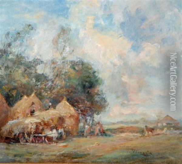 Haymaking Scene Oil Painting - Sir James Lawton Wingate