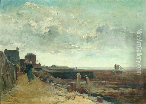 Kustenlandschaft Unter Wolkenverhangenem Himmel Oil Painting - Emile Charles Dameron