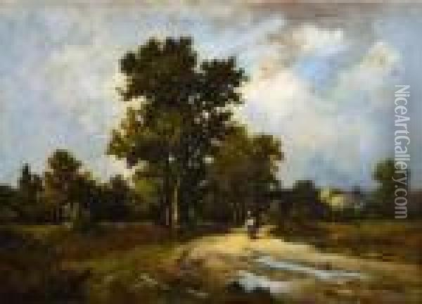 Paysage De Barbizon Oil Painting - Leon Richet