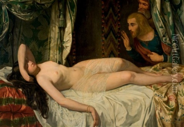 Le Roi Candaule Et Gyges Oil Painting - Joseph-Ferd. Boissard de Boisdenier