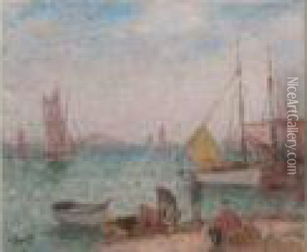 Les Thoniers A Saint-gilles Oil Painting - Georges dEspagnat