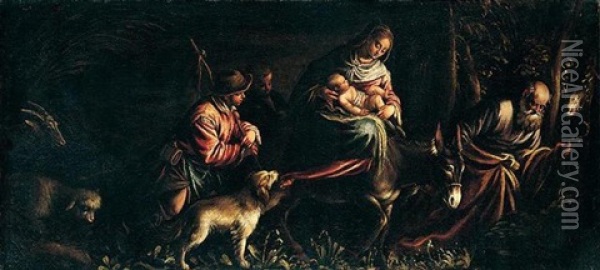 The Flight Into Egypt Oil Painting - Francesco Bassano the Younger