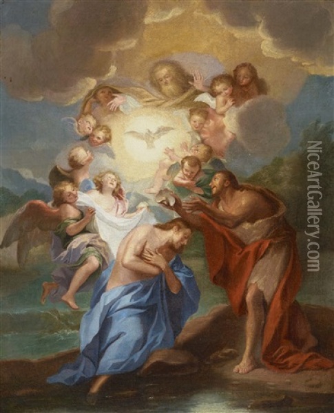 Die Taufe Christi Oil Painting - Antoine Coypel