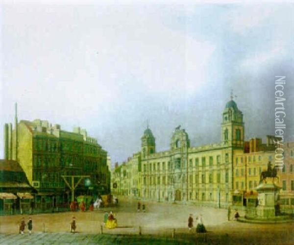 A View Of Northumberland House At Charing Cross In 1765 Oil Painting - John Paul