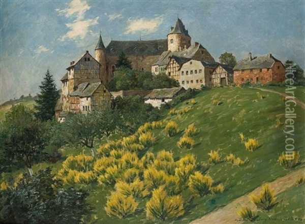 Burg Wildenburg Bei Reifferscheidt Oil Painting - Paul Puetzhofen-Hambuechen