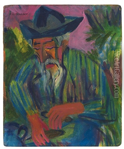 Portrait Caspar Cadiepolt - Alter Bauer - Koreaner Oil Painting - Ernst Ludwig Kirchner
