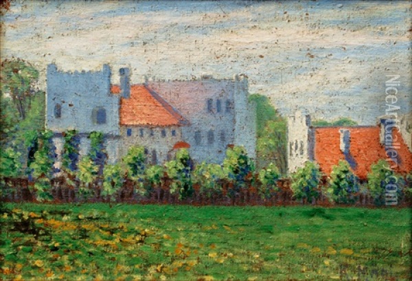 View On A Mansion Oil Painting - Konrad Maegi