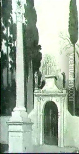 Colonne Et Portail Oil Painting - Maurice Denis