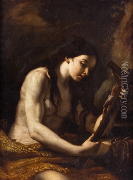 La Magdalena Penitente Oil Painting - Michele Desubleo