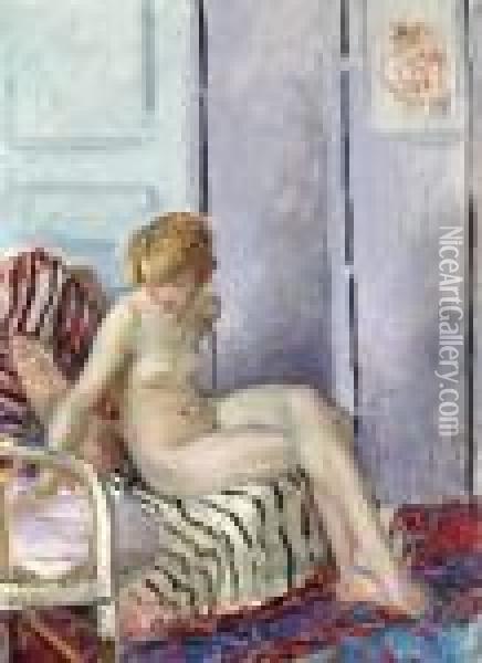 Nu Assis Oil Painting - Henri Lebasque