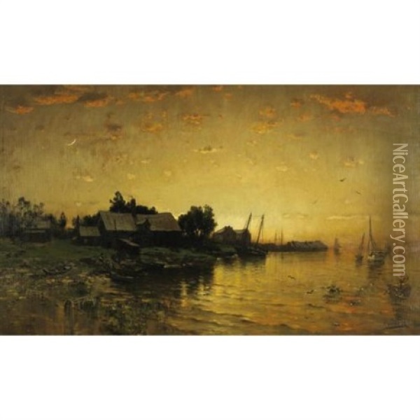 Sunset, Biddeford, Maine Oil Painting - George Herbert McCord