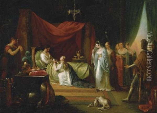 Queen Berenger Soliciting Richard Coeur De Lion Oil Painting - Eugene Louis Charpentier