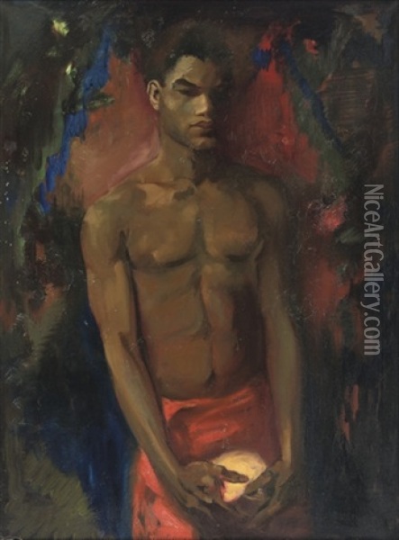 Young North African Man Posing Oil Painting - Gerardus Hendrik Grauss