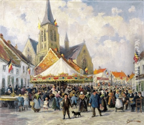 La Kermesse Au Village Oil Painting - Wilhelm Bataille