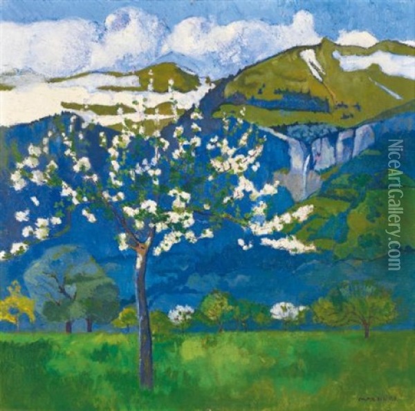 Fruhlingslandschaft (spring Landscape) Oil Painting - Max-Alfred Buri