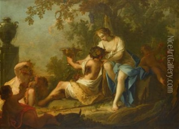 Bacchus And Ariadne Oil Painting - Nicolas-Rene Jollain the Younger
