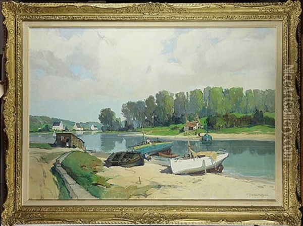 Sur La Riviere De Morlaix - Finistre Oil Painting - Georges Robin