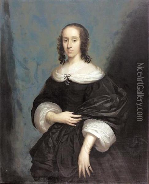 Portrat Von Catherine Bridges, Countess Of Bedford. Oil Painting - Cornelius Jonson