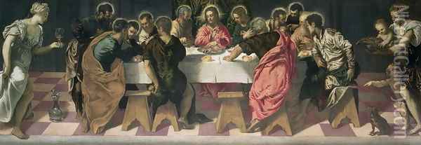 The Last Supper 3 Oil Painting - Jacopo Tintoretto (Robusti)