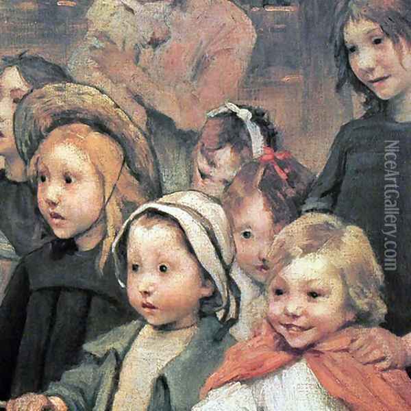 The Children Oil Painting - Henri-Jules-Jean Geoffroy (Geo)