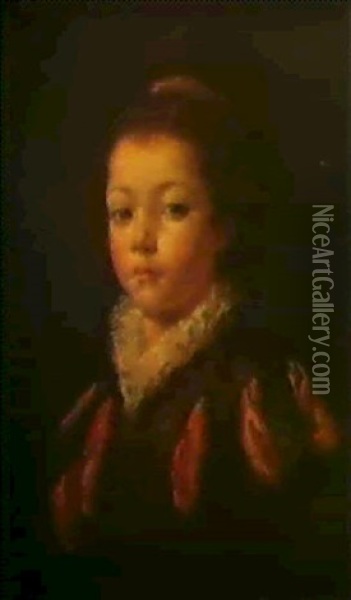 Portrait D'un Enfant En Costume De                          Fantaisie Oil Painting - Jean-Baptiste Leprince