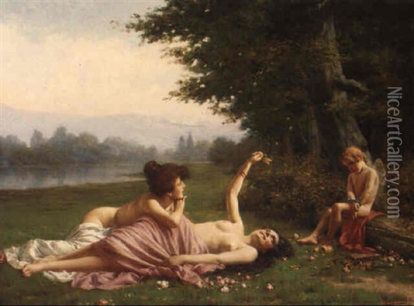 Cupid Oil Painting - Vittorio Reggianini