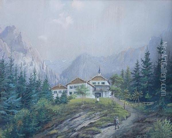 Mountain Landscape Oil Painting - Frantisek Ludvik Duchoslav