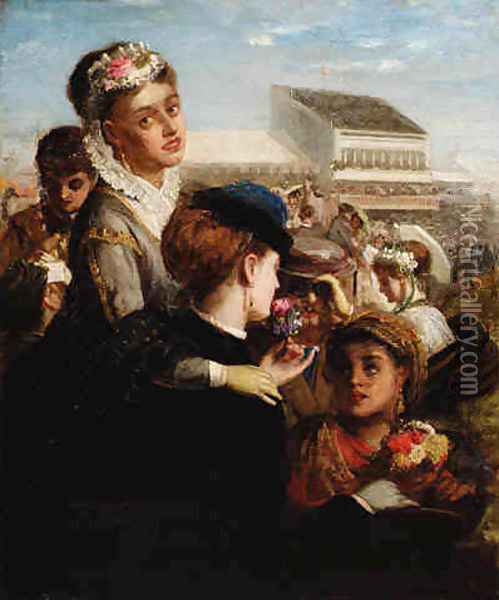 A Day at the Races Oil Painting - William Holyoake