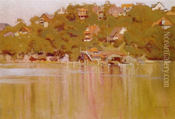 Mosman Bay Oil Painting - Elioth Gruner