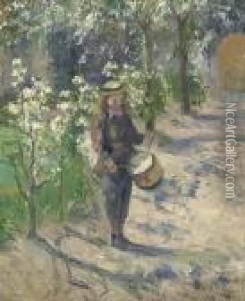 L'enfant Au Tambour Oil Painting - Camille Pissarro