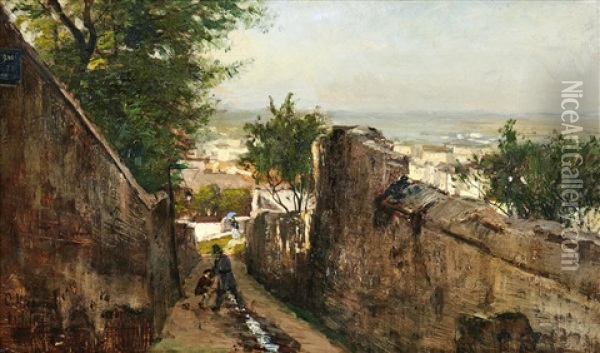Vy Fran Montmartre Oil Painting - Olof Hermelin
