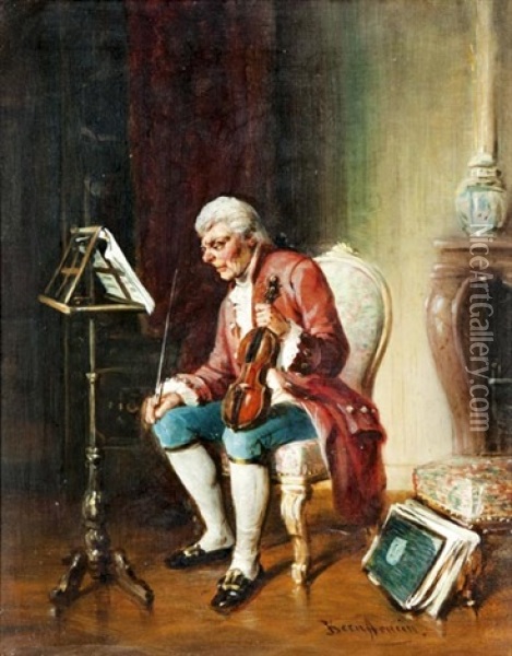 A Hegedus Oil Painting - Hermann Kern