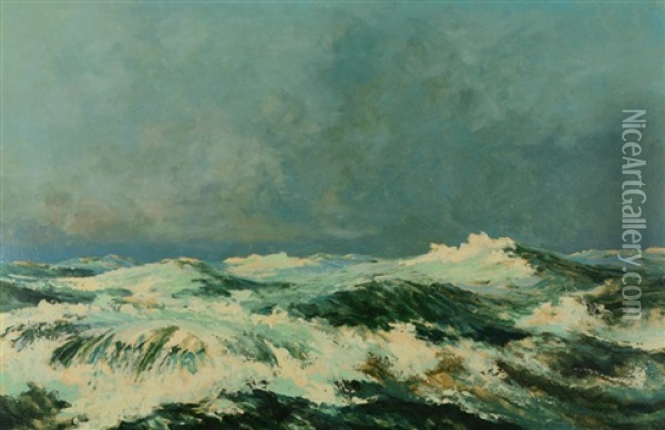 White Surf Oil Painting - Walter Koeniger