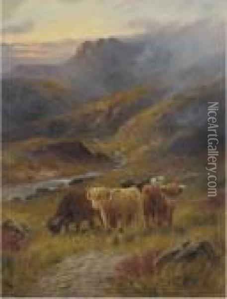 Highland Cattle Oil Painting - John Morris