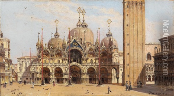 Piazza San Marco, Venedig Oil Painting - Antonietta Brandeis