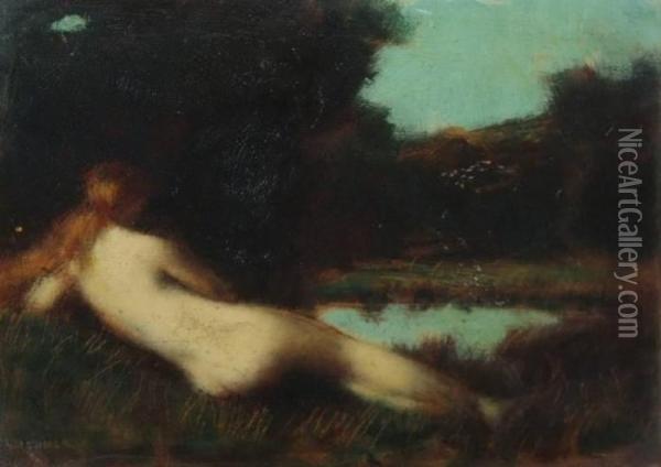 Nu Allonge Oil Painting - Jean-Jacques Henner