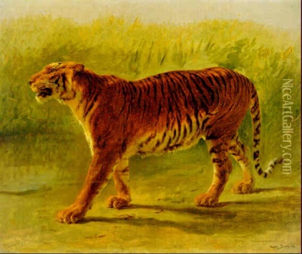 Tigre Royal Marchant Oil Painting - Rosa Bonheur