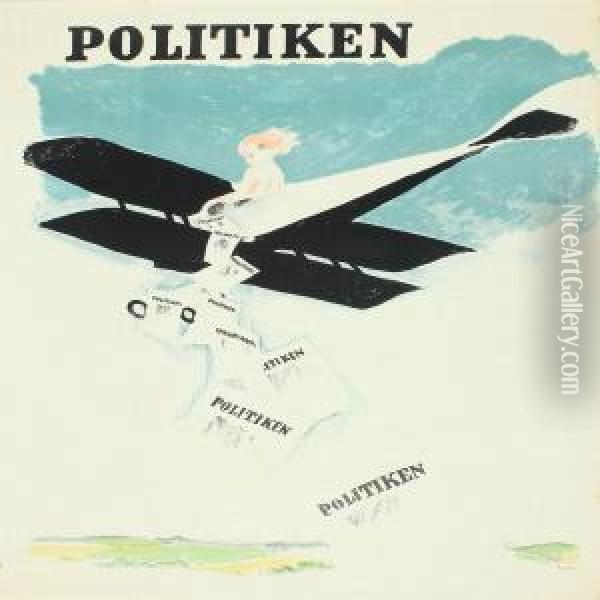 Politiken Oil Painting - Valdemar Andersen