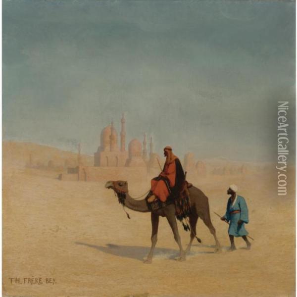 Crossing The Desert Oil Painting - Ch. Theodore, Bey Frere