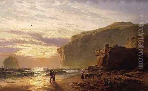 Off the Cornish Coast or Trebariwith Strand Oil Painting - John Mogford