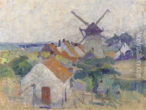 Siska's Windmill In Knocke Oil Painting - Joseph Raphael