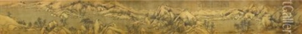 Stream-laced Mountain After Snow Oil Painting -  Tang Dai