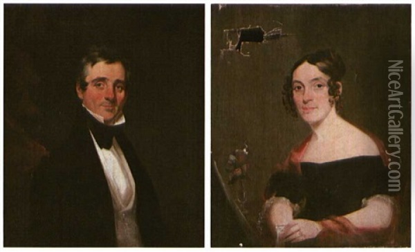 Portrait Of Mr. Churchill Samuel (+ Portrait Of Mrs. Judith Talbot Samuel; Pair) Oil Painting - Chester Harding